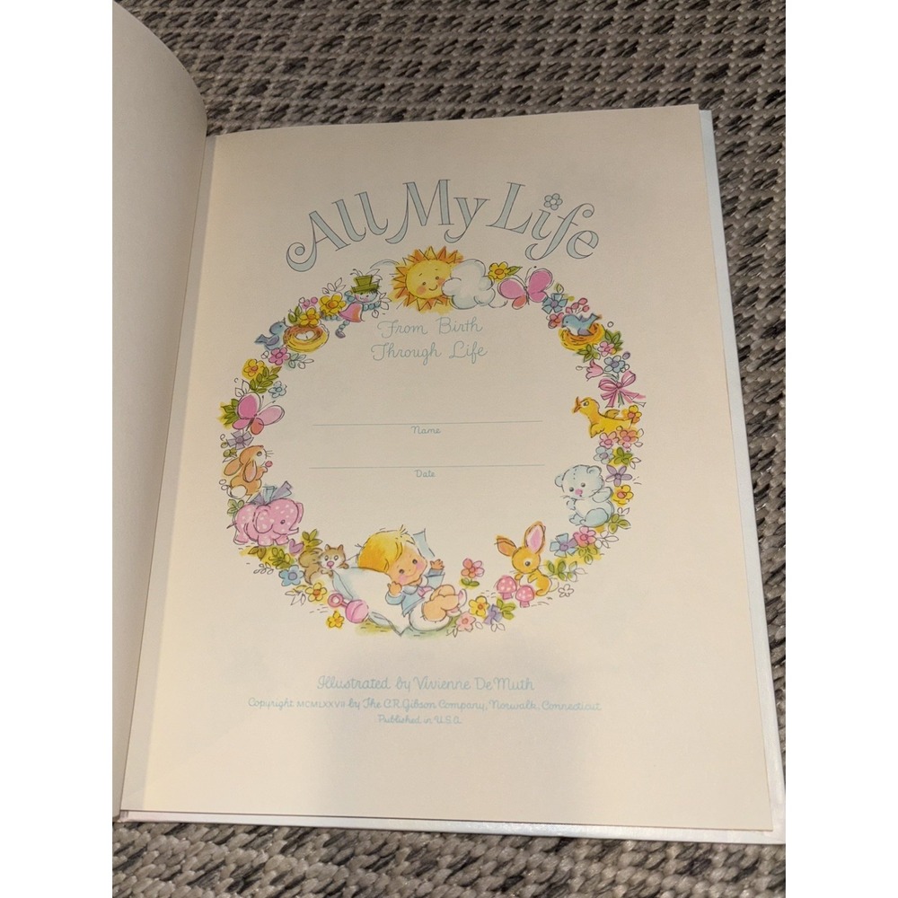 Vintage 1977 Baby Record Book "All My Life" Memory Keepsake C.R Gibson Unused - Picture 3 of 13